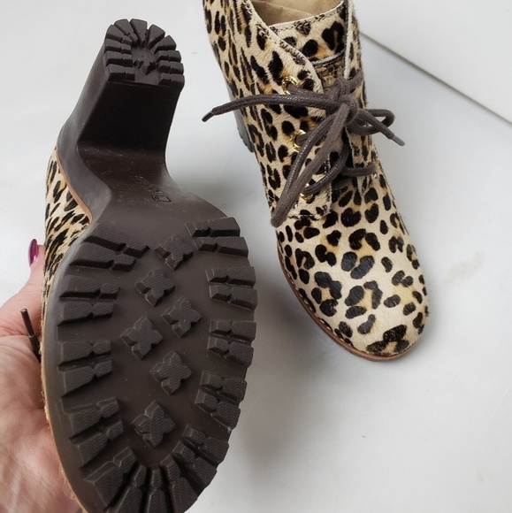 SPERRY Pony Hair Animal Leopard Print Ankle Boot Booties 6! - Picture 6 of 10